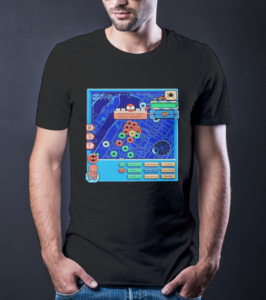 Sighting In Your Direct Vicinity Spider Man Pixel 00.00.00 T-Shirt