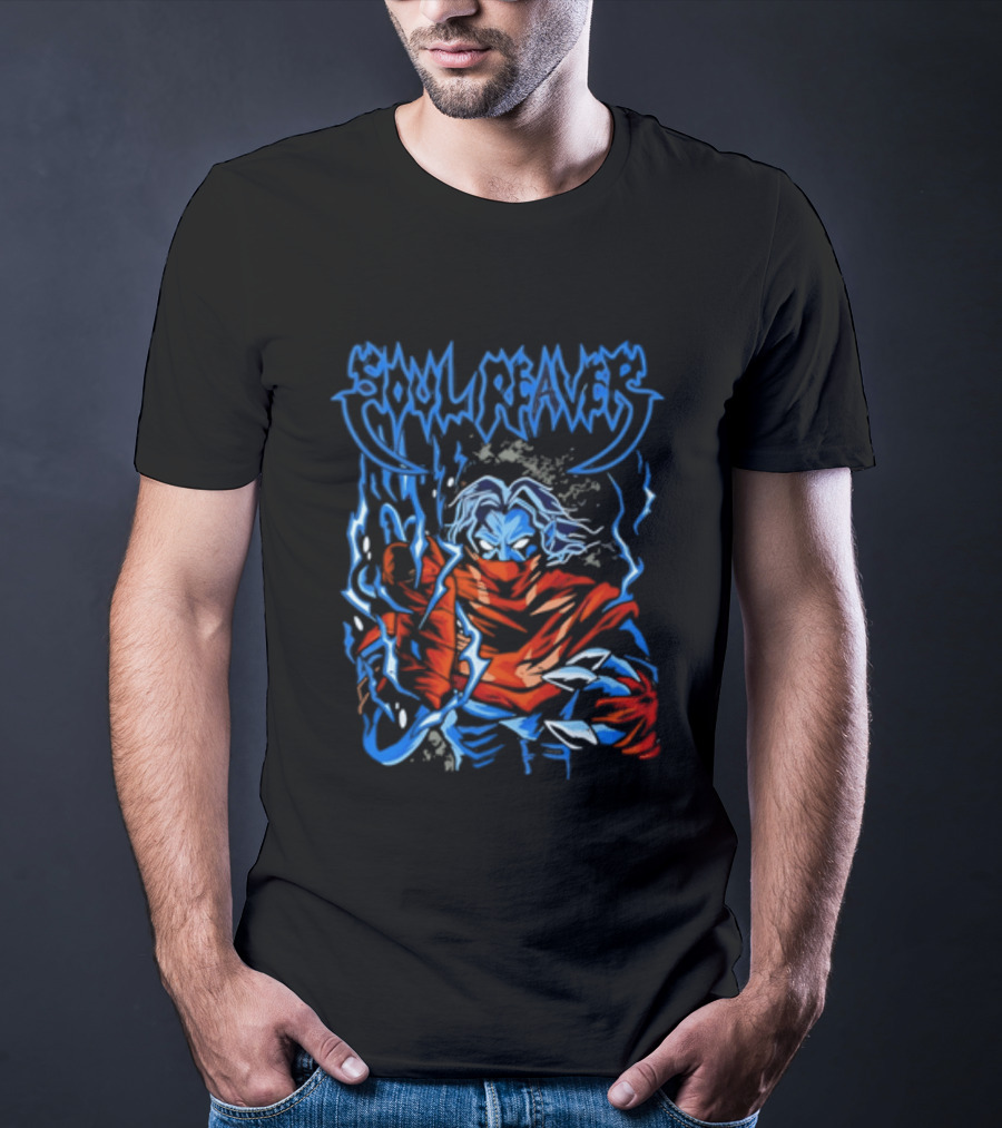 Soul Reaver Raziel Legacy Of Kain Blue Flames T-Shirt