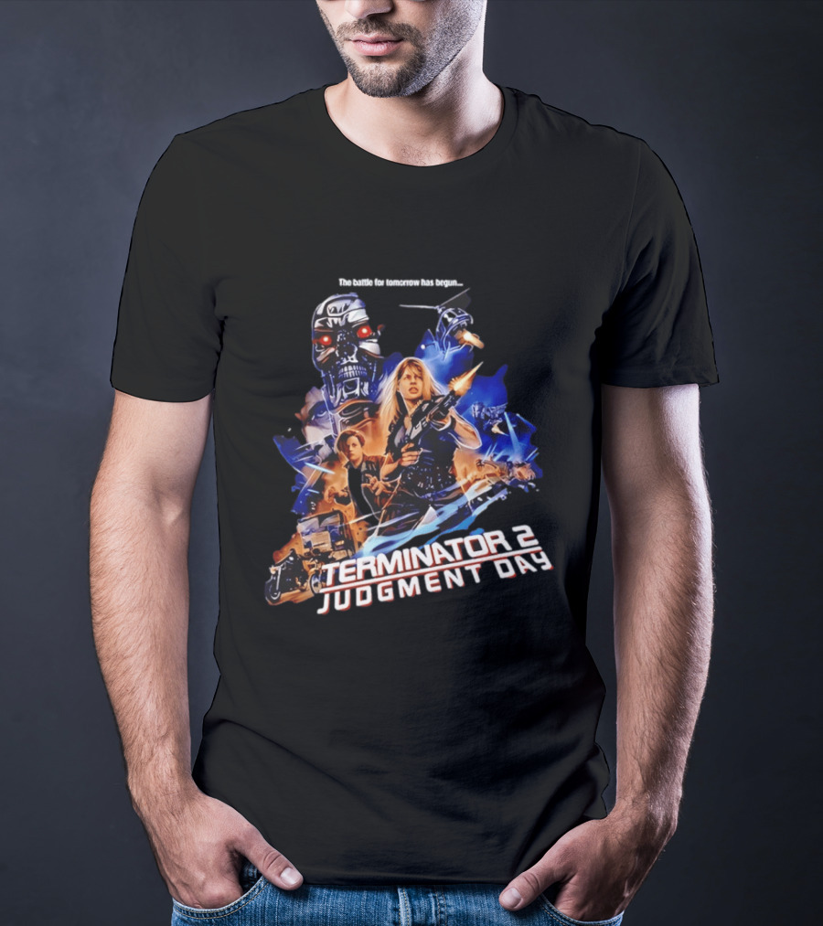 The Battle For Tomorrow Has Begun Terminator 2 Judgment Day Arnold Schwarzenegger Linda Hamilton 800 Cyberdyne Skynet T-Shirt