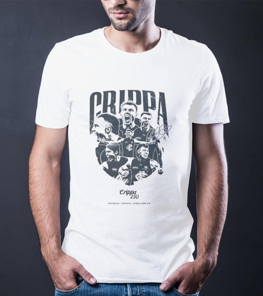 Crippa 250 Patrick Cripps Carlton FC Celebratory Milestone T-Shirt
