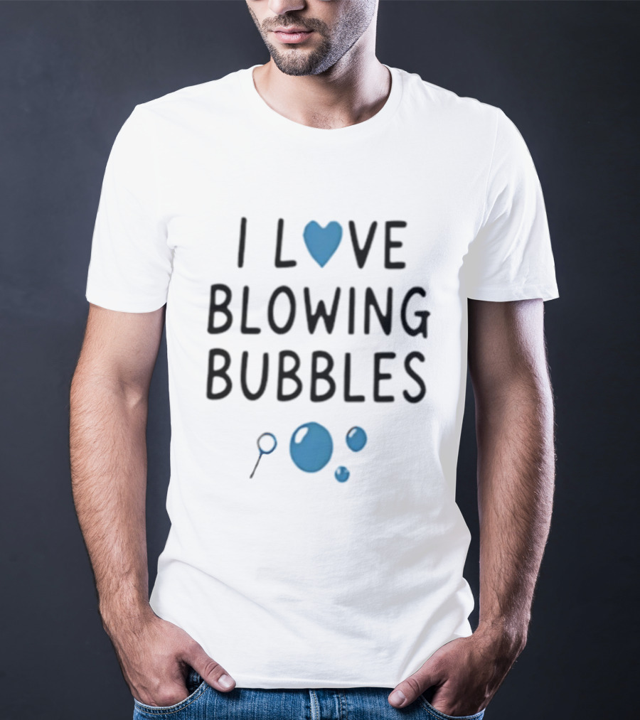 I Love Blowing Bubbles Heart Bubble Lover Magnifying Glass T-Shirt