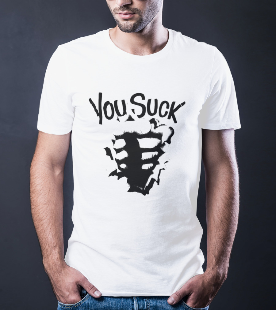 You Suck Horror Skeleton Ribcage T-Shirt