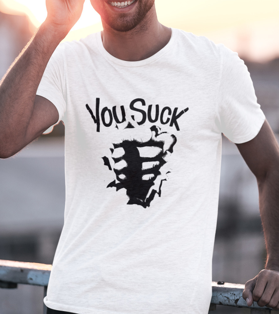 You Suck Horror Skeleton Ribcage T-Shirt