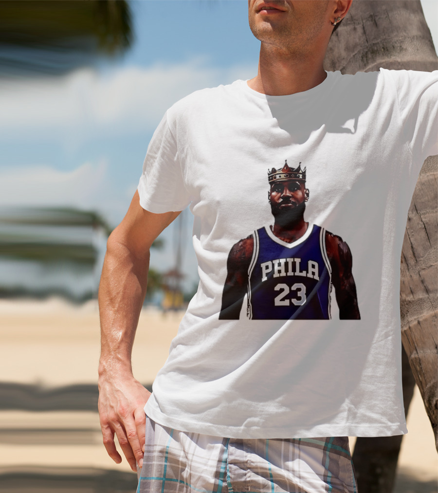 LeBron James Crown PHILA 23 Jersey Philadelphia 76ers Basketball T-Shirt
