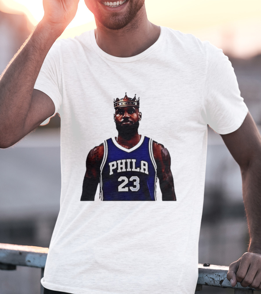 LeBron James Crown PHILA 23 Jersey Philadelphia 76ers Basketball T-Shirt