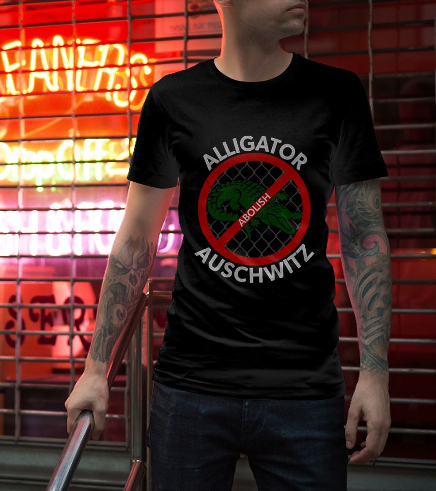Abolish Alligator Auschwitz Symbol With No Entry Sign T-Shirt