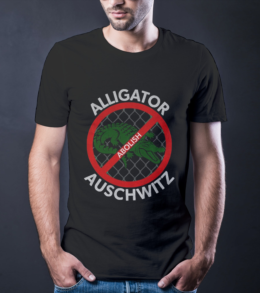Abolish Alligator Auschwitz Symbol With No Entry Sign T-Shirt