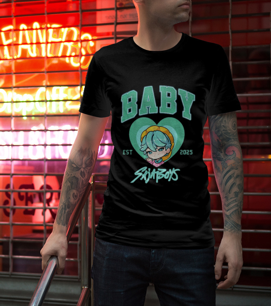 Baby Saja Boys Kpop Demon Hunters Est 2025 Anime Character Heart T-Shirt