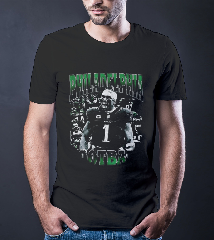 Philadelphia Eagles Football Jalen Hurts Shout Loudly Number 1 T-Shirt