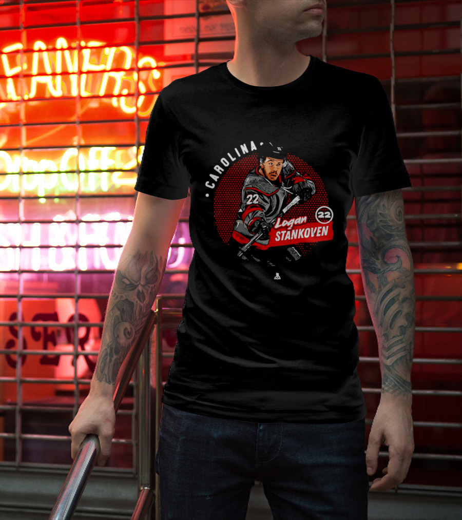 Logan Stankoven 22 Carolina Hurricanes Hockey Player Dots T-Shirt