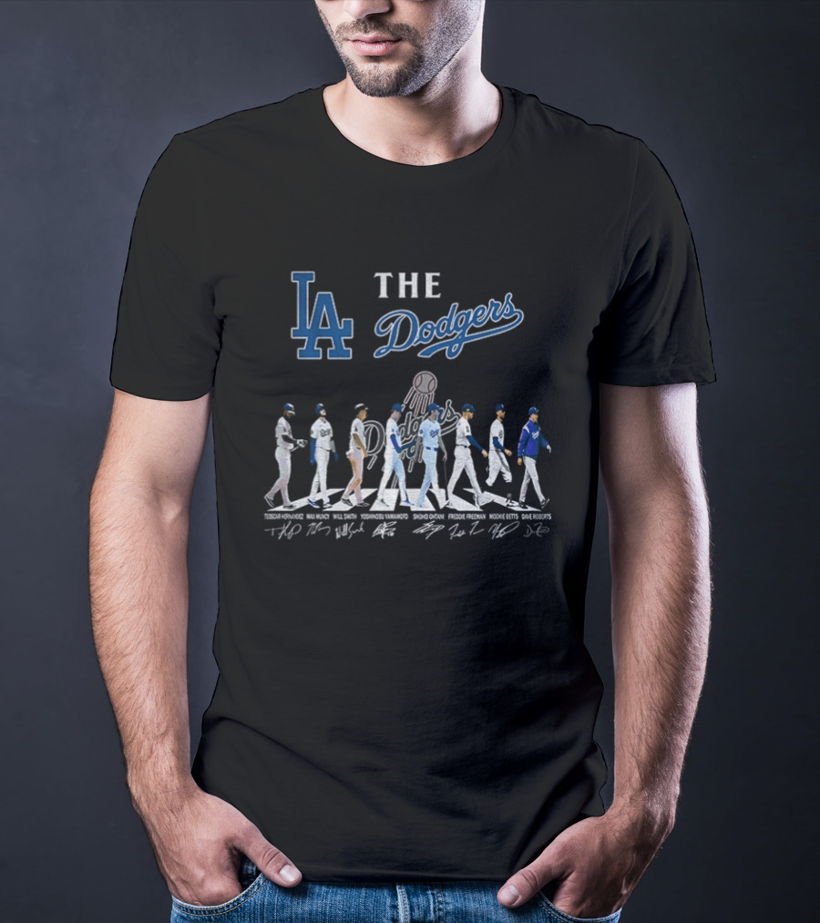 Los Angeles Dodgers Abbey Road MLB Baseball The Dodgers Signatures T-Shirt