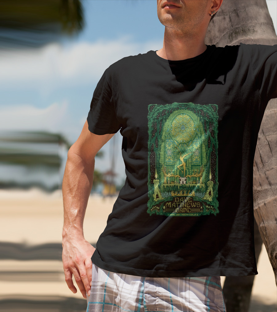 Dave Matthews Band 27 April 2024 3Arena Dublin IE Concert Art With Celtic And Candle T-Shirt
