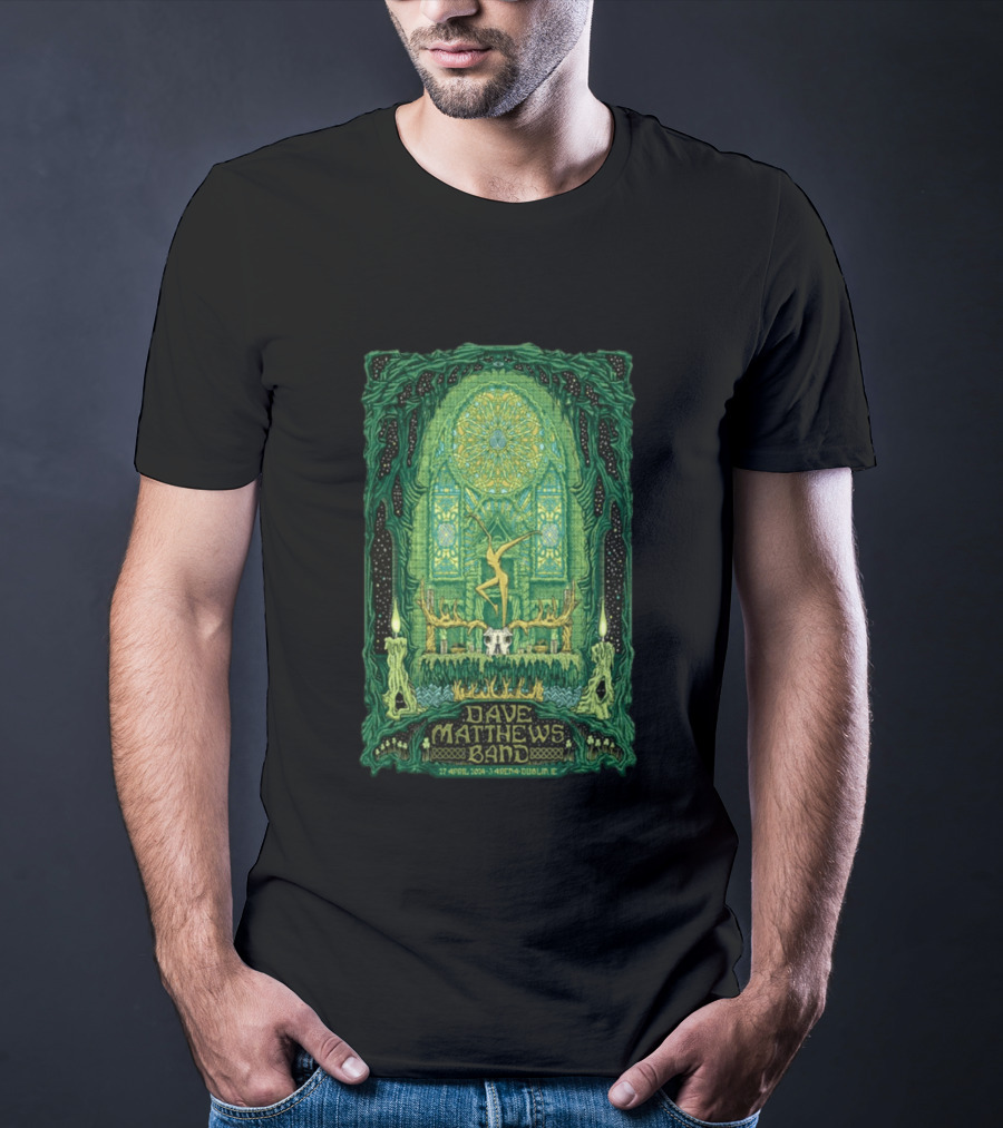 Dave Matthews Band 27 April 2024 3Arena Dublin IE Concert Art With Celtic And Candle T-Shirt