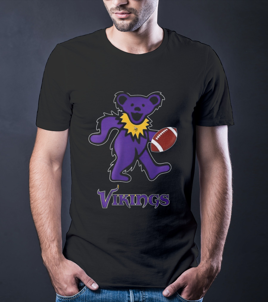 Minnesota Vikings Bear Grateful Dead Night Football 2024 T-Shirt