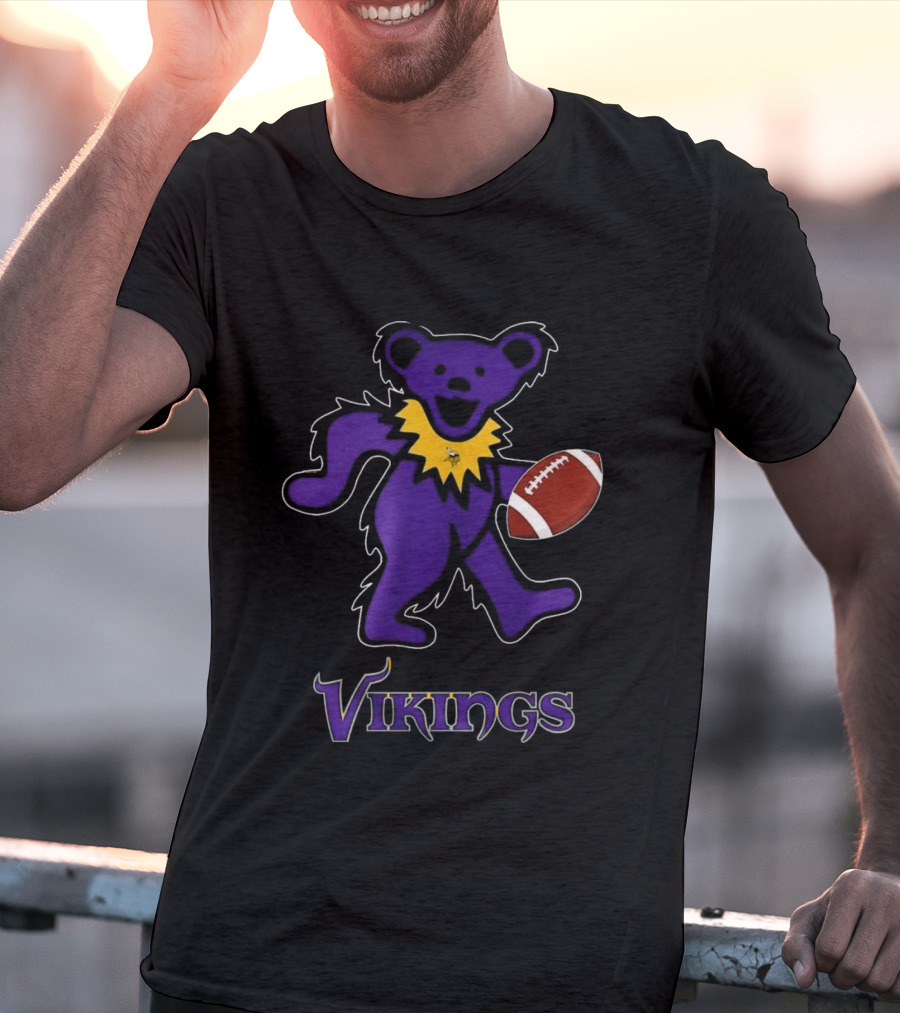 Minnesota Vikings Bear Grateful Dead Night Football 2024 T-Shirt