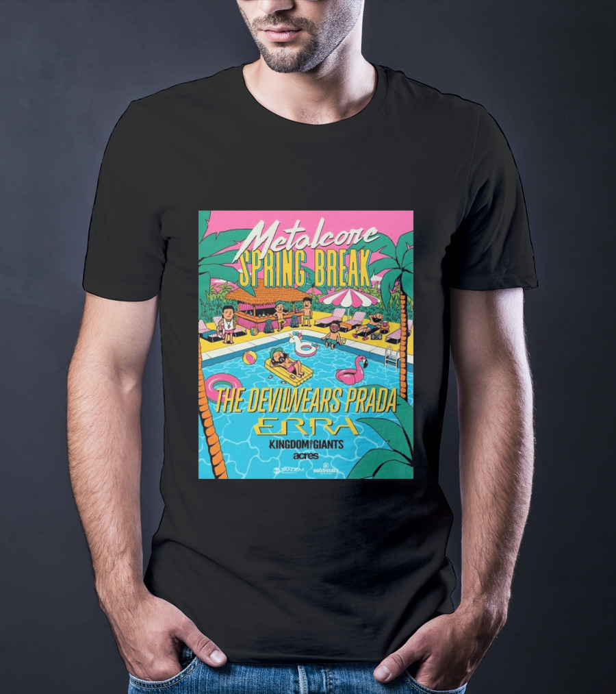 Metalcore Spring Break The Devil Wears Prada ERRA Kingdom Of Giants Acres Tour 2025 T-Shirt