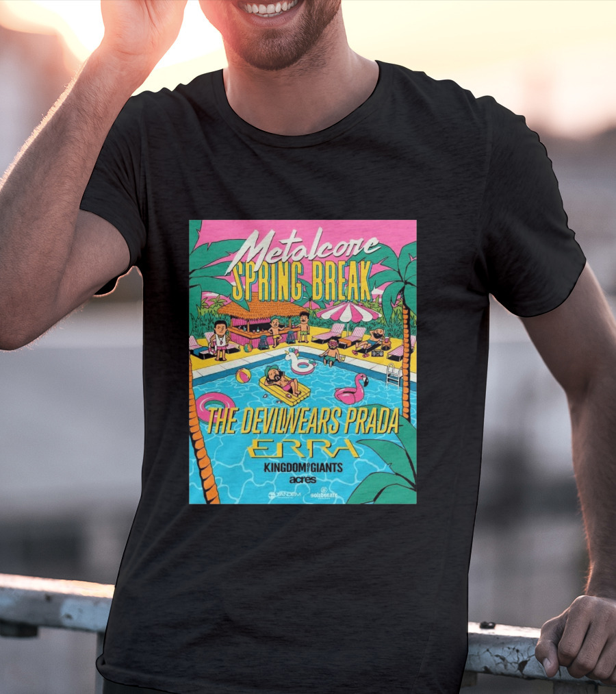 Metalcore Spring Break The Devil Wears Prada ERRA Kingdom Of Giants Acres Tour 2025 T-Shirt