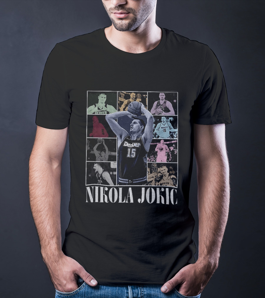 Nikola Jokic Denver Nuggets Basketball Collage T-Shirt