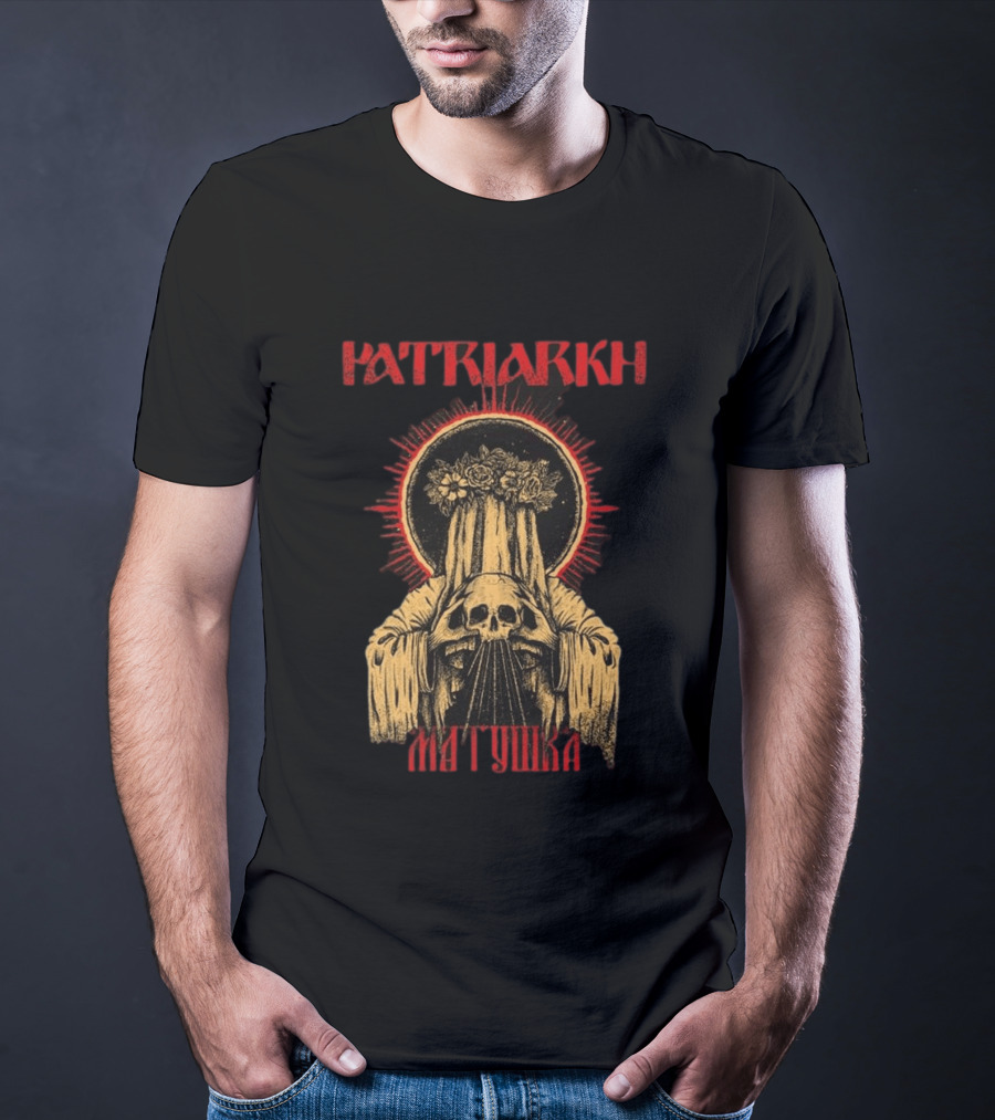 Patriarkh Matushka Skeleton Halo Floral Hooded Figure T-Shirt