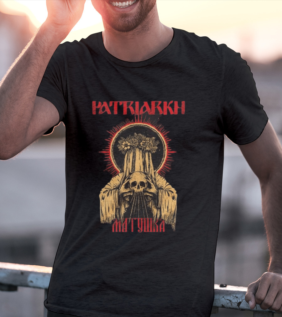 Patriarkh Matushka Skeleton Halo Floral Hooded Figure T-Shirt