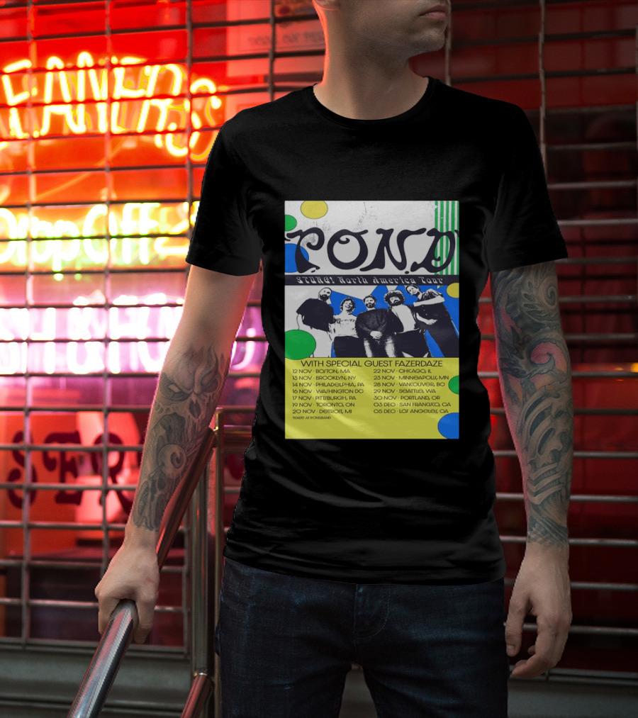 Pond Band Stunga North America Tour 2024 With Special Guest Fazerdaze T-Shirt