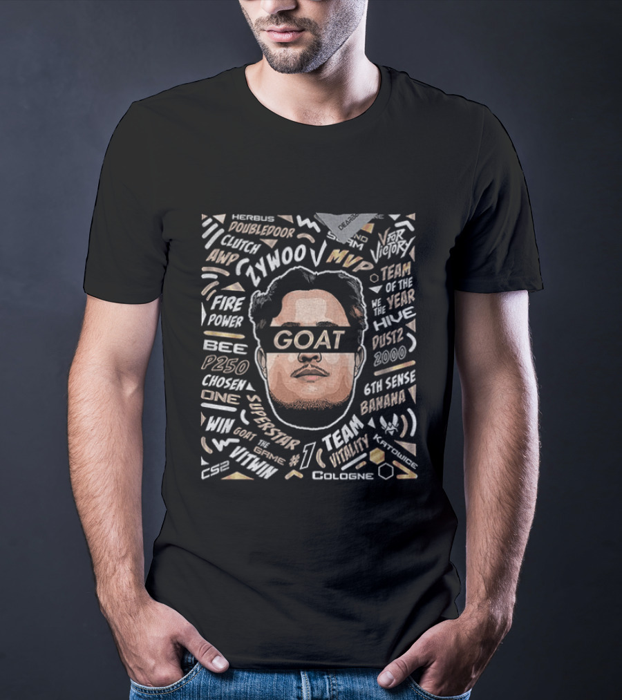 Zywoo Goat Team Vitality MVP Sixth Sense Headshot Clutch Key P250 Powersports T-Shirt