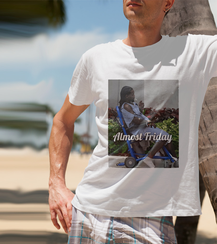 Almost Friday Offset Cigarette Wheelchair Vibes T-Shirt