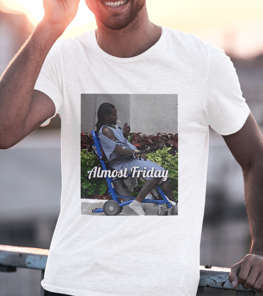 Almost Friday Offset Cigarette Wheelchair Vibes T-Shirt