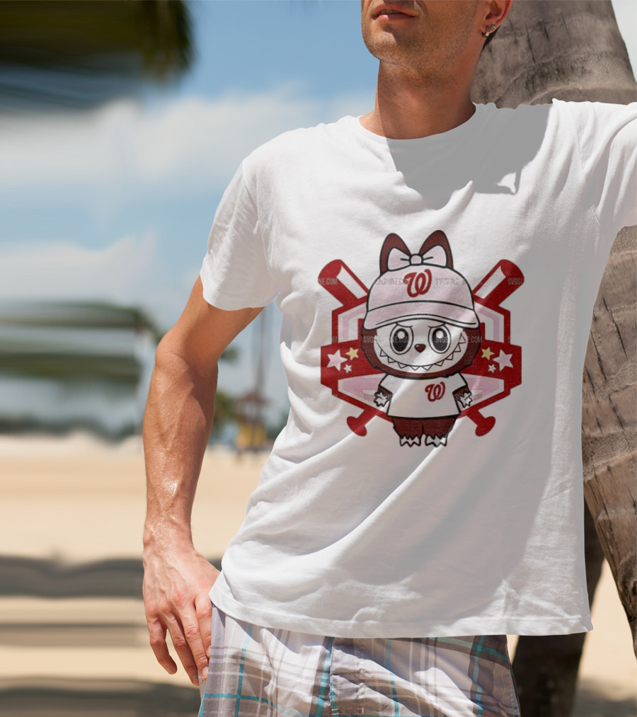 Baseball Girl Labubu Washington Nationals 2025 MLB Team Fan T-Shirt