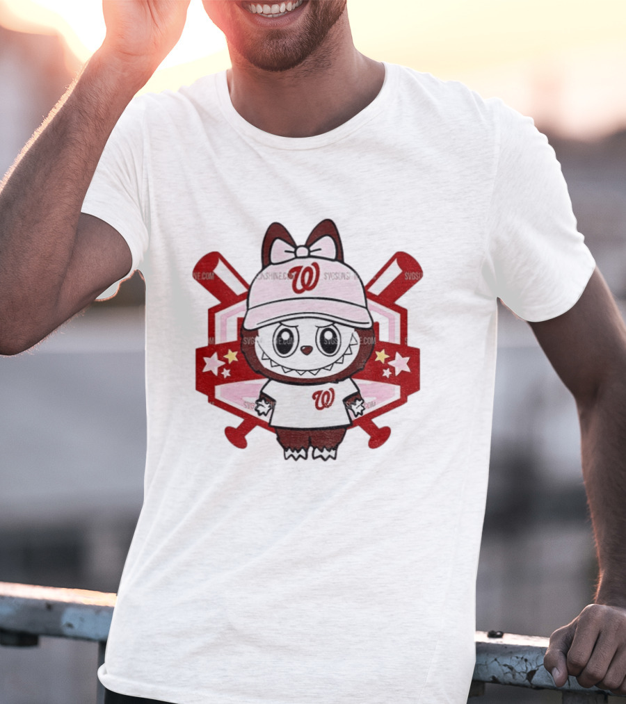 Baseball Girl Labubu Washington Nationals 2025 MLB Team Fan T-Shirt