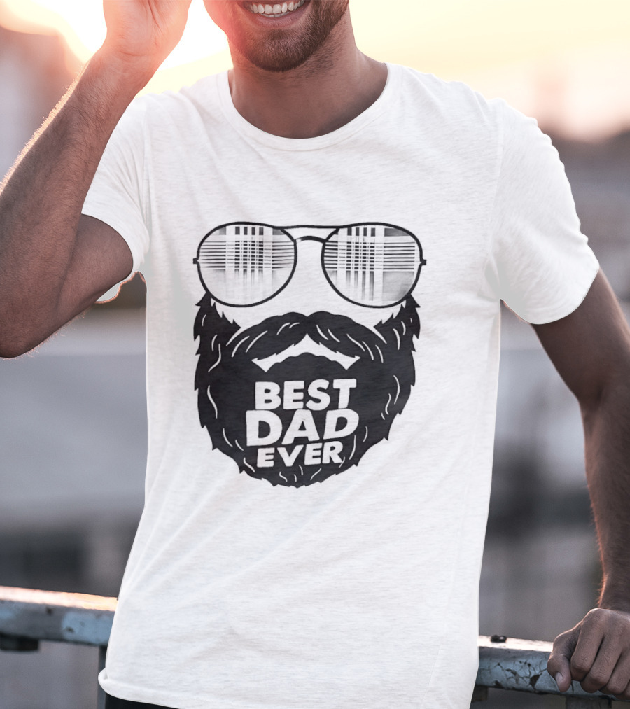 Best Dad Ever Beard Sunglasses T-Shirt