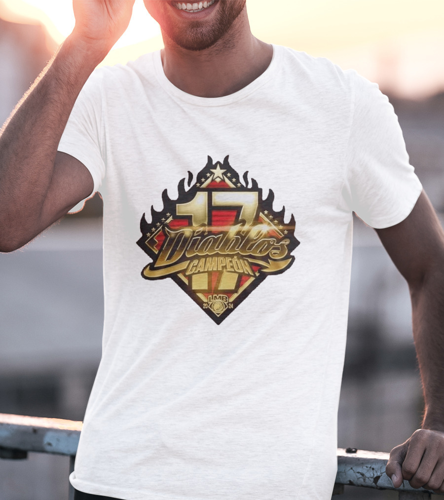 Diablos Rojos Del Mexico 17 Campeon LMB Serie Del Rey 2024 T-Shirt