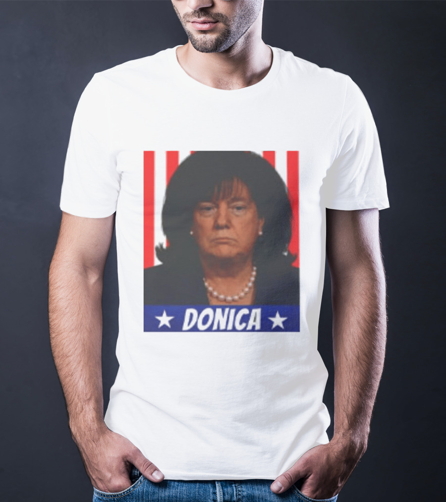 Donica Lewinsky 2025 Campaign Style Stars Red Stripes T-Shirt