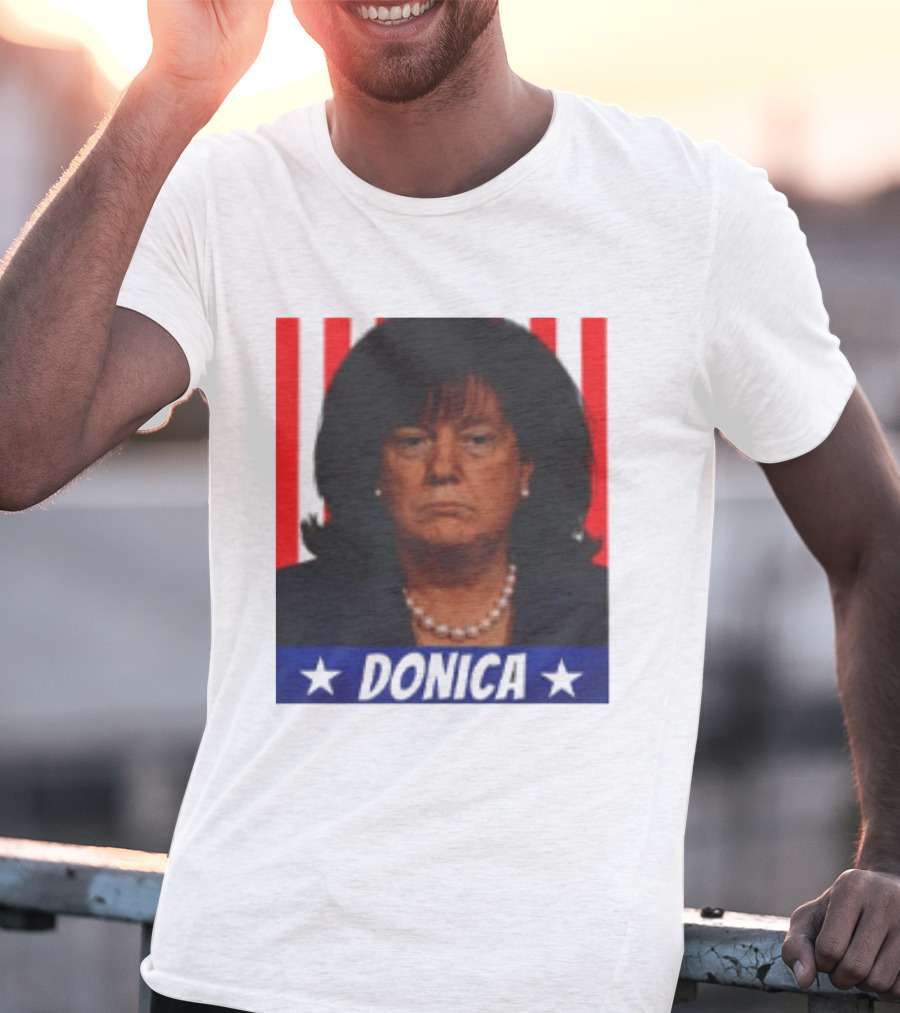 Donica Lewinsky 2025 Campaign Style Stars Red Stripes T-Shirt
