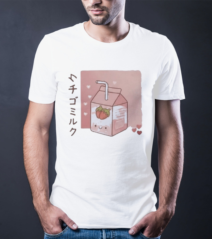Strawberry Milk Kawaii Cartoon Fight Or Flight Lucas Reyes T-Shirt