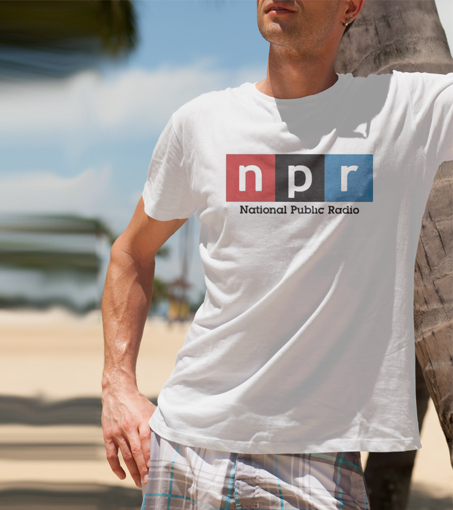 NPR National Public Radio Iconic Logo Red Black Blue T-Shirt
