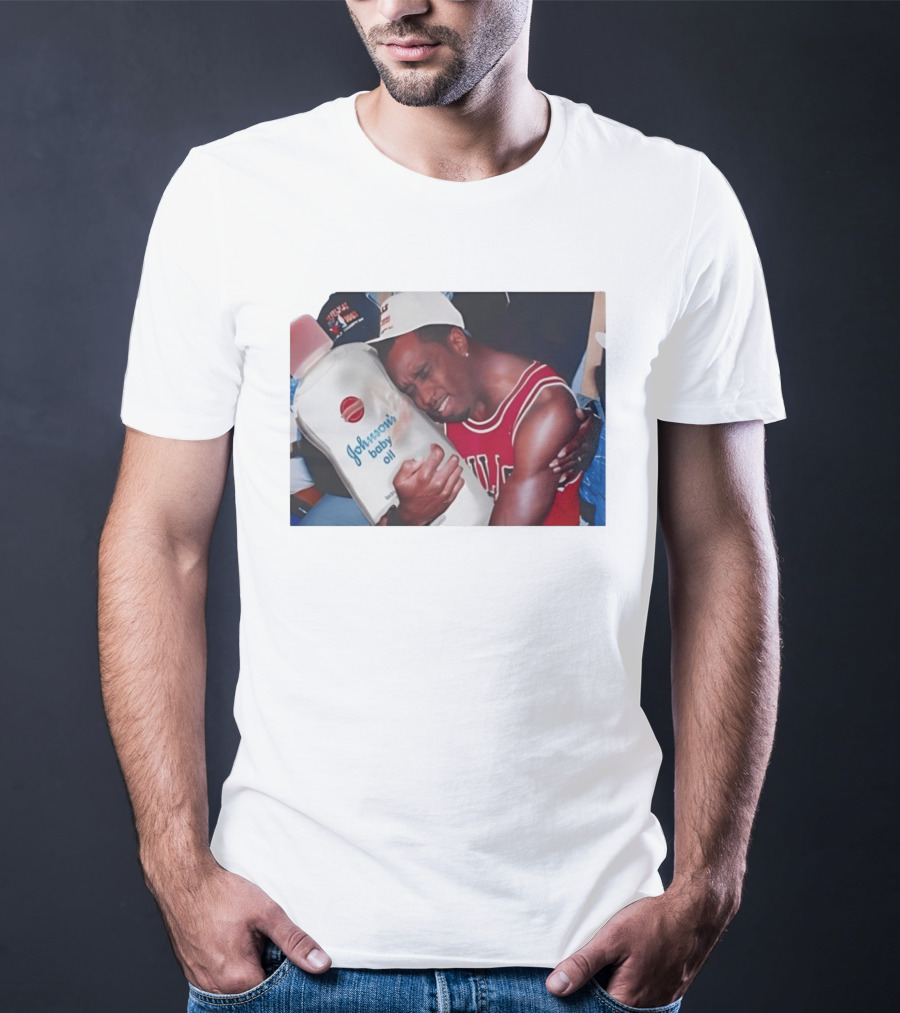 P.Diddy Crying Meme Johnson's Baby Oil Bulls Jersey T-Shirt