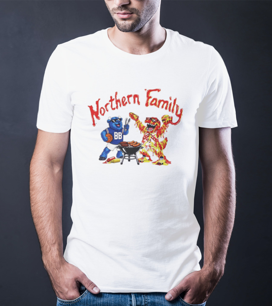 Northern Family BBQ Fun With Raptors And Buffalo Bills T-Shirt