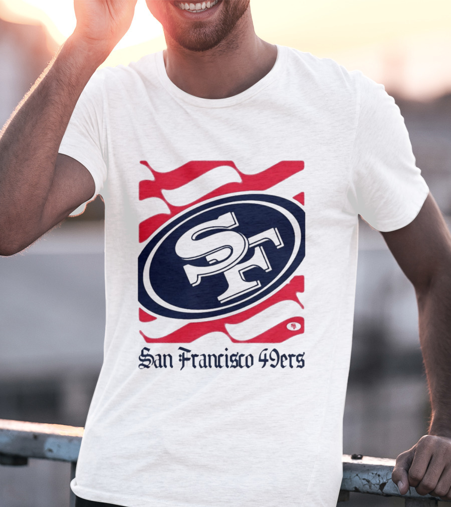 San Francisco 49ers SF Flag Heritage Wordmark T-Shirt
