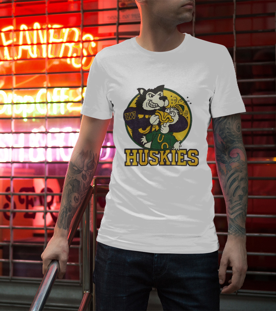 UW Huskies Vs Oregon Ducks Rivalry Football Showdown T-Shirt