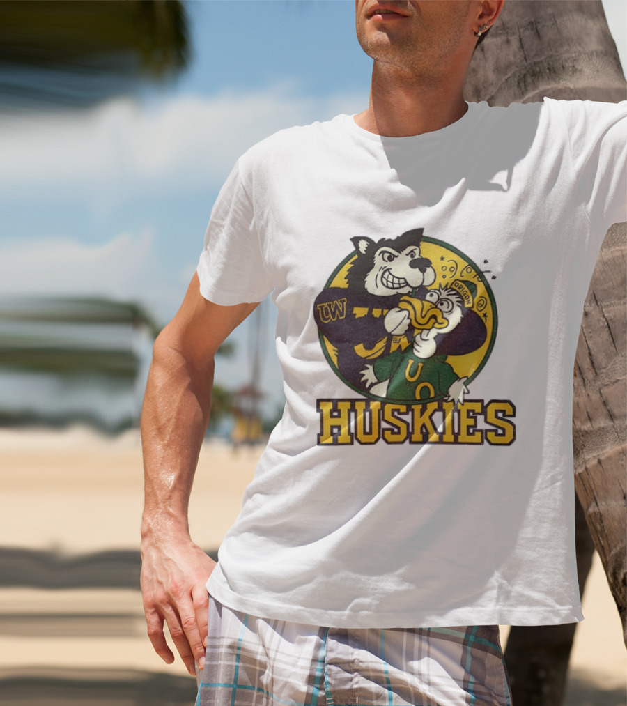 UW Huskies Vs Oregon Ducks Rivalry Football Showdown T-Shirt