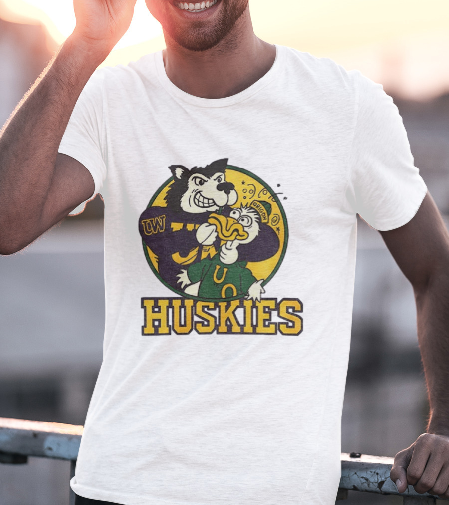 UW Huskies Vs Oregon Ducks Rivalry Football Showdown T-Shirt