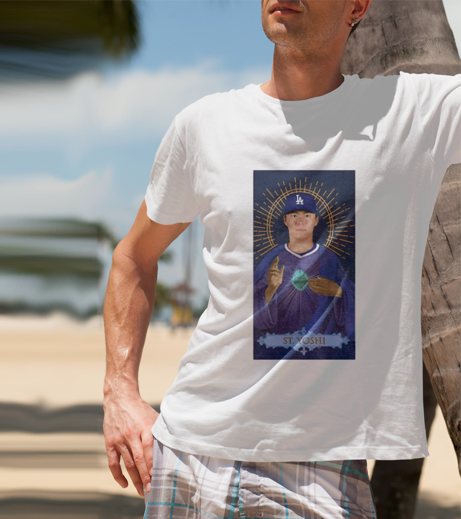 Yoshinobu Yamamoto Dodgers St. Yoshi Halo Icon MLB T-Shirt