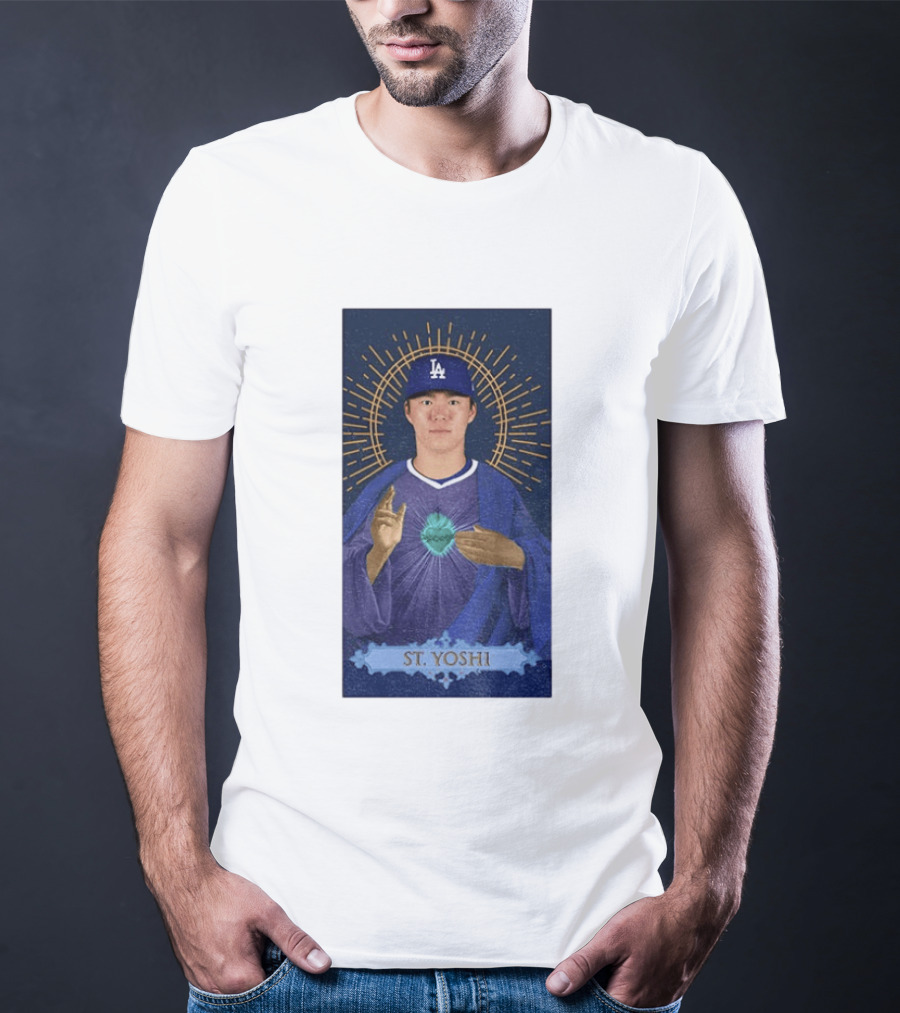 Yoshinobu Yamamoto Dodgers St. Yoshi Halo Icon MLB T-Shirt