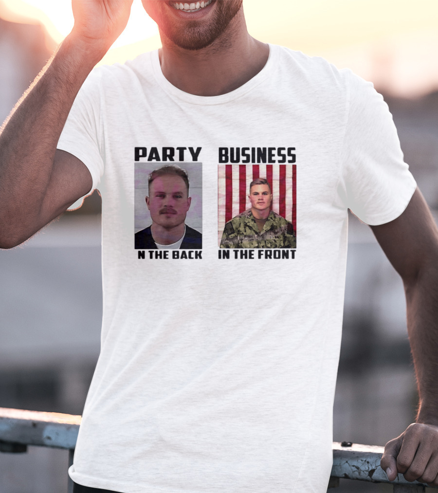 Party In The Back Business In The Front Zach Bryan U.S. Navy T-Shirt