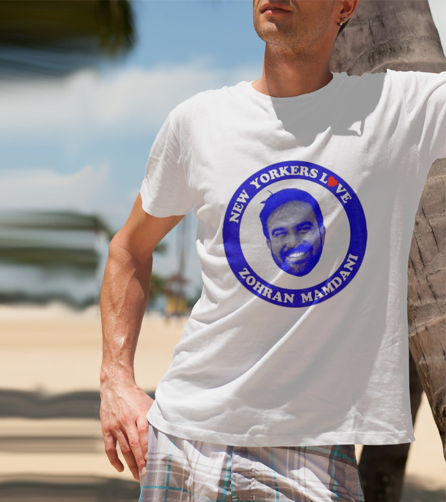 New Yorkers Love Zohran Mamdani Big Head Circular T-Shirt
