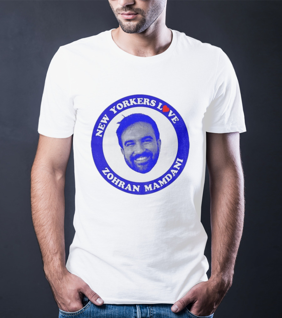 New Yorkers Love Zohran Mamdani Big Head Circular T-Shirt