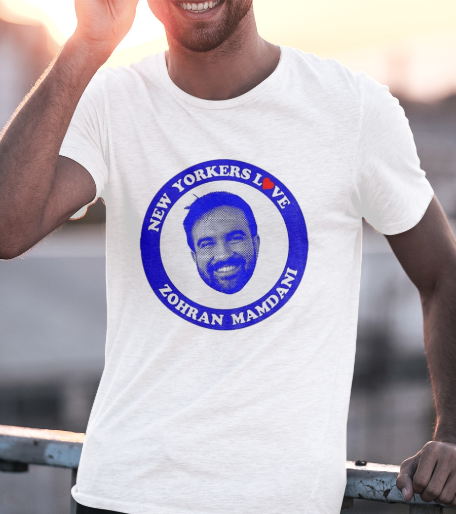 New Yorkers Love Zohran Mamdani Big Head Circular T-Shirt