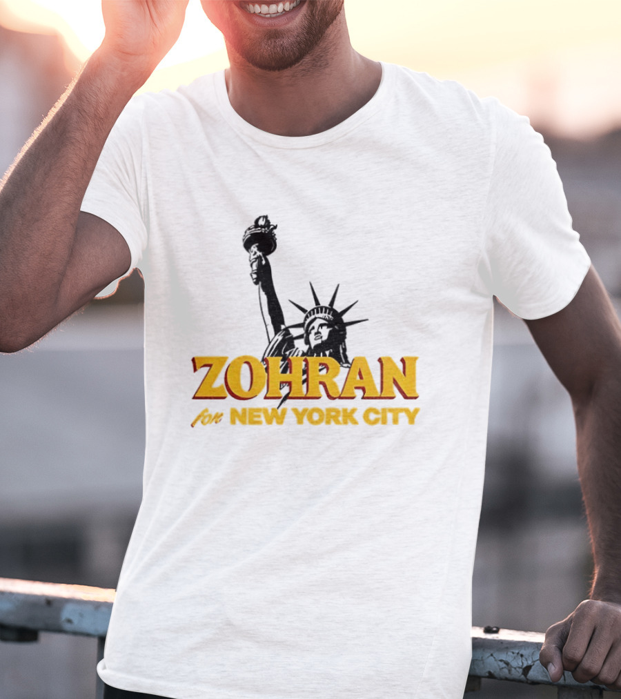Zohran And Statue Of Liberty New York City Showdown T-Shirt