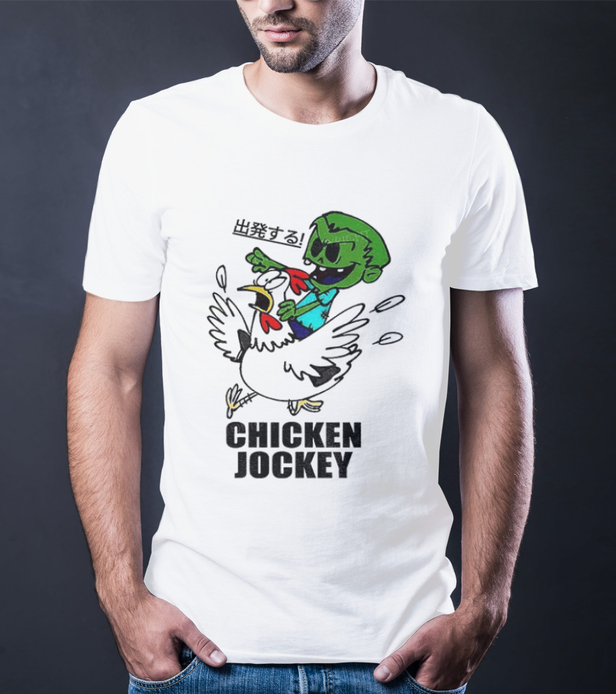 Zombie Chicken Jockey Exclamation Anime T-Shirt